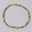 1pc Beach Vocation Themed Mixed Color Design 18K Gold Plated Copper & Bead Bracelet Cute & Luck For Festival Jewelry Gift