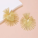 Retro Personality Exaggerated Fan-shaped Tassel Geometric Women's Earrings Heart-shaped Temperament Gift Jewelry