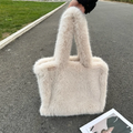 Designer Fluffy Plush Shoulder Bag Warm Faux Mongolian Fur HandBags for Women Brands Large Hobo  Shopper Heart Shaped Purses