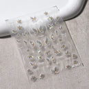 1 pc 5D Embroidery Bee Nail Art Sticker Embossed Butterfly Insect Nail Sticker High Quality Nail Art Design Decoration Sticker