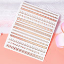 1 Pc Nail Strip Stickers Black/Gold/Rose Gold/Silver Metal Strip Tape Nail Art Adhesive DIY Foil Tips Nail Sticker Decals NK11
