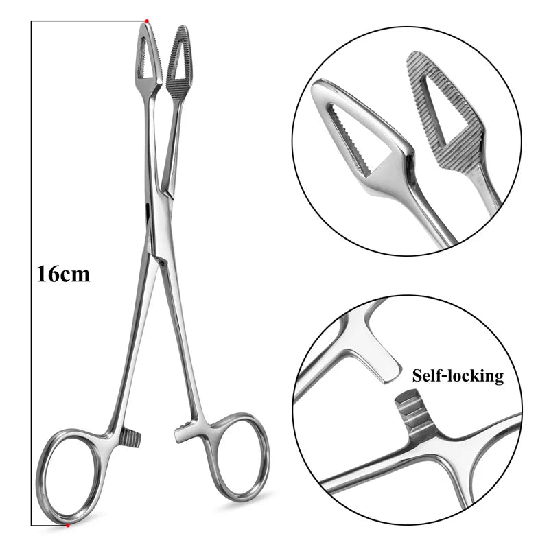 1pc Surgical Steel Tweezers for Catch Bar Grasp Clamp Plier Professional Clip Hold Pole Balls Forceps Body Piercing Jewelry Tool