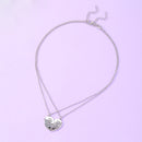 True Words Talk Not Sisters By Blood But By Heart Pendant Necklace Set For 2 For Women Soul Mate Bestie Friendship Memorial