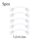 5PCS Clear Piercing Septum Nose Studs Nose Hoop Tongue Ring Helix Ear Hoop Lip Stud Eyebrow Tragus Septum Horseshoe Rings