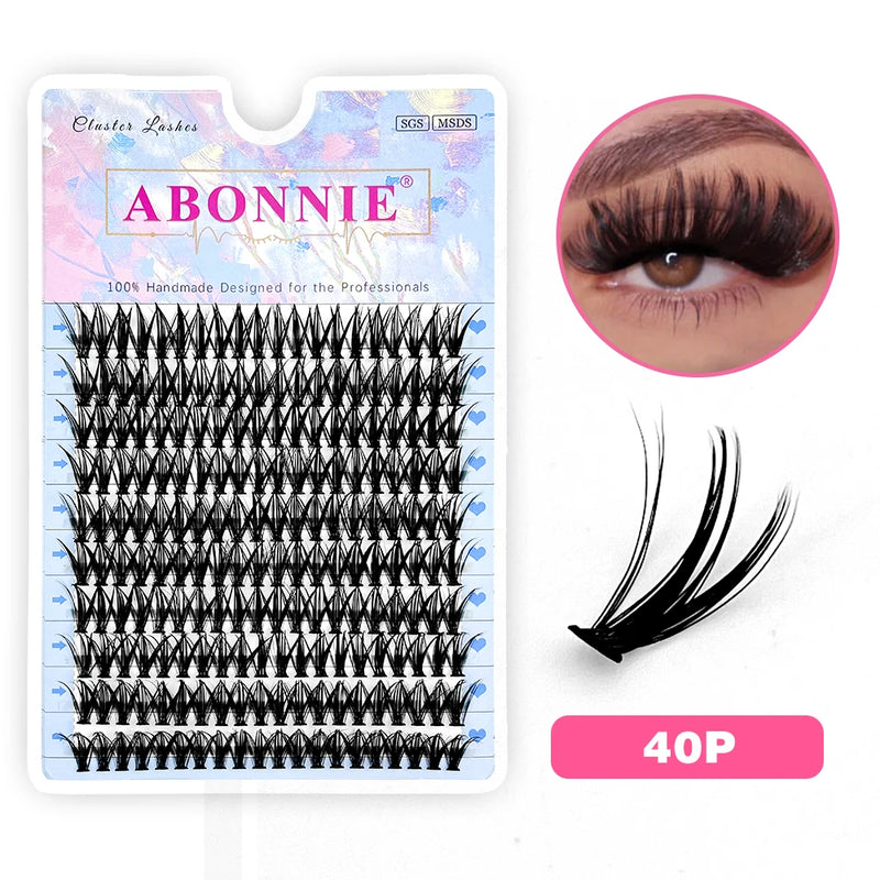 رموش Abonnie Lash Clusters DIY C/D Curl Mega 60 Segmented Fluffy Volume Single Clusters