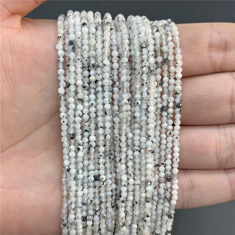 Purple Gem Beads Small Round Faceted Crystal Stone Beads Amethysts Crystal Mica Loose Beads For Jewelry Making DIY Necklace 15"