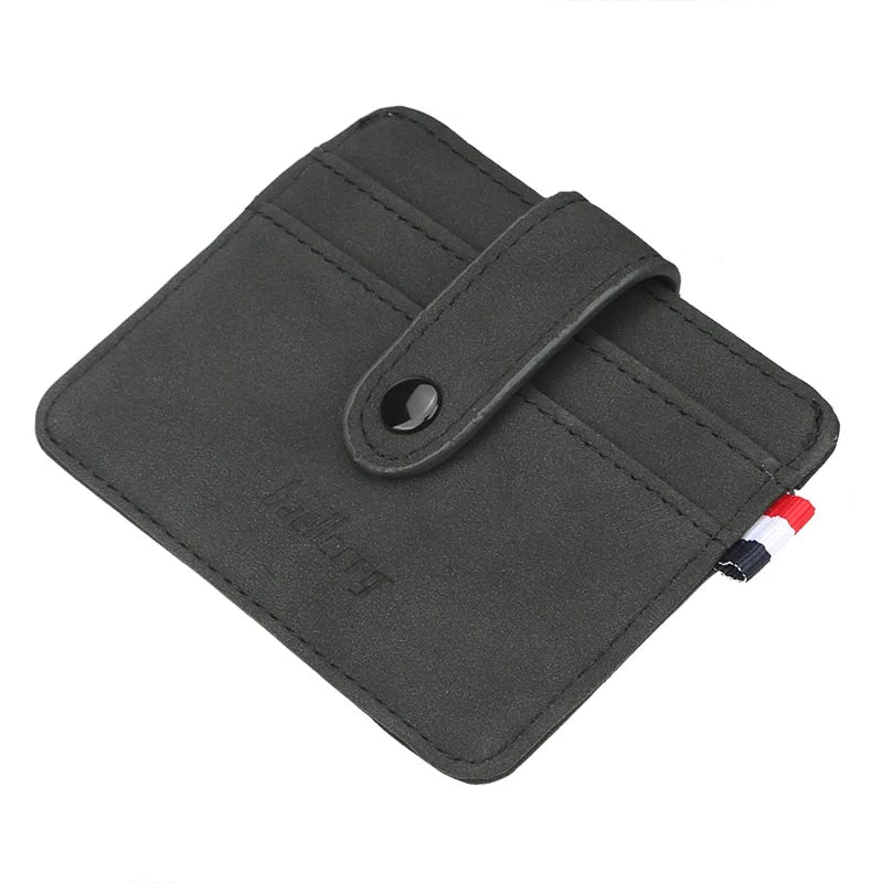 New Men Thin Card Wallets Slim ID Credit Card Holder Name Engraved Short Male Wallet High Quality PU Leather Small Men Purse