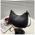 Womens Simple Fashion Handbags Retro Solid Color PU Leather Shoulder Underarm Bag Casual Hobos Handbags Trend Crossbody Bags