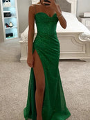 Women Elegant Slim Fit High Slit Backless Long Party Dress, Sexy Club, V Neck, Sleeveless, Spring, Summer, 2024 Newest