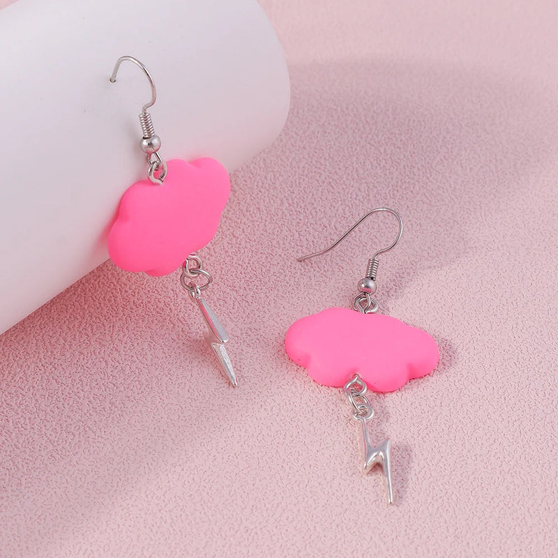 Aihua Acrylic Rain Clouds Earrings Long Tassel Rain Star Pendant Earrings Handmade Cute Cloud Earrings New In Jewelry Gifts