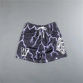 Men Mesh Sports Shorts Summer Basketball Fitness Running Short Pants 3D Printing Lightning Pattern Training Bermuda Man Shorts