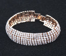 Luxury Bling Crystal Rhinestone Bracelets for Women Silver Color Elegant Bridal Wedding Jewelry