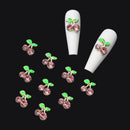 10PCS Alloy 3D Nail Art Cherry Charms Rhinestone Fruit Nails Decoration Supplies Jewelry Accessories Parts Manicure Materails