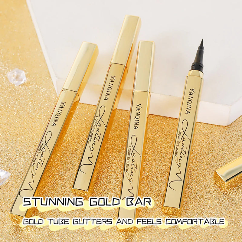 Small gold bar quick-drying eyeliner, naturally smooth, waterproof, sweat-proof, non-smudge liquid eyeliner