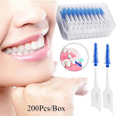 Interdental Silicone Brushes 200 Units Dental Toothpicks Brush Between Teeth With Thread Oral Cleaning Tools