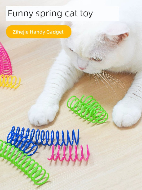 Mute Color Plastic Spring Molar Toy Ball Cat