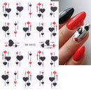 Red Wing Heart Nail Stickers 3D Glitter Stars Moon Lines Foil Metallic Manicure Valentines Decal Slider Manicure Decoration Tips