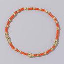 1pc Beach Vocation Themed Mixed Color Design 18K Gold Plated Copper & Bead Bracelet Cute & Luck For Festival Jewelry Gift