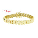 Moon Charm Shaped Chain Bracelet Necklace Gold Color Pave CZ Shiny Polished Fashion European Women Girl Jewelry Set