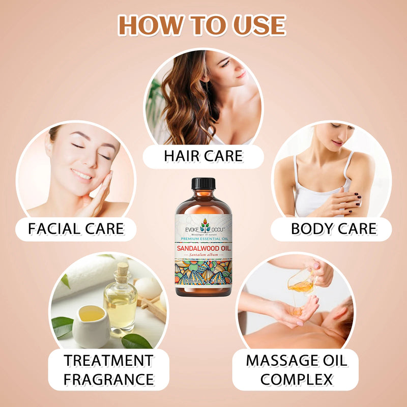 زيوت عطرية إيفوك أوكي، ١١٨ مل/٤ أونصة سائلة، زيت خشب الصندل الفاخر، مُستخدم في أجهزة نشر الروائح، وتنقية الهواء، والبشرة، والشعر، وصناعة الصابون والشموع.