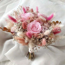 Natural Baby'sBreath Eternal Rose Wedding Bridal Bouquet Bridal Bridesmaid Hand Flowers Wedding Engagement Valentines Day Decor