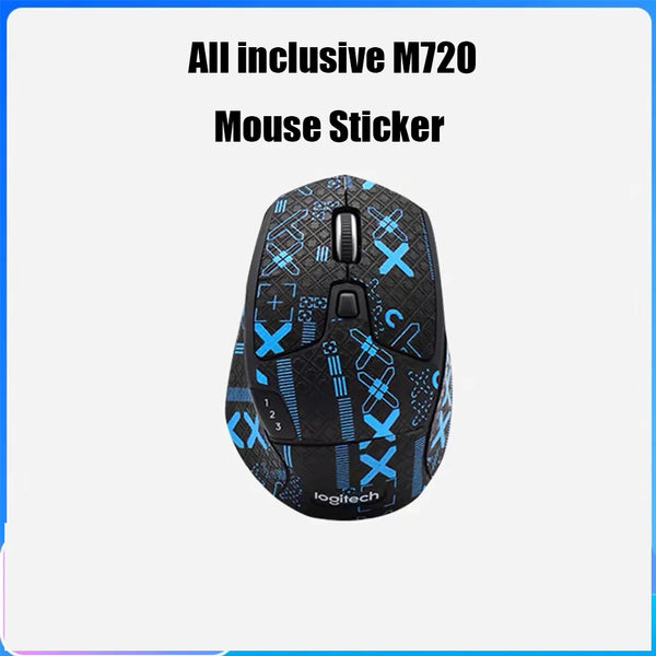 for Logitech M720 Mouse Grip Tape Skate Handmade All inclusive Sticker Professional Non Slip Lizard Skin Suck Sweat Pad