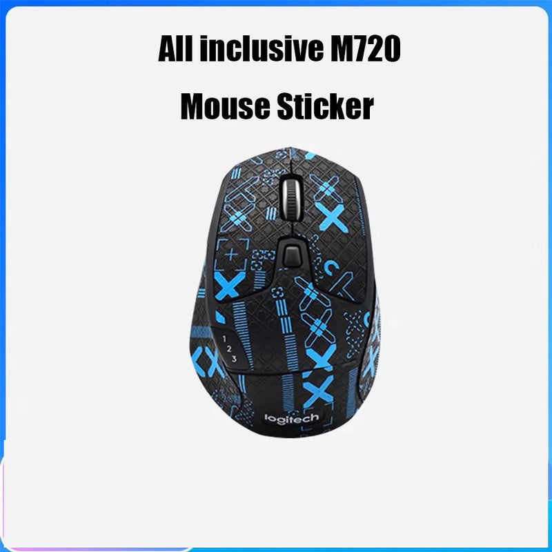 for Logitech M720 Mouse Grip Tape Skate Handmade All inclusive Sticker Professional Non Slip Lizard Skin Suck Sweat Pad