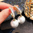 Jewelry for Women Pearl Dangle Earrings for Women Square Crystal Earrings Engagement Wedding Earring Valentines Day Gift Jewelry
