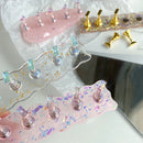 حامل أظافر لامع من ANGNYA Aurora لعرض أطراف الأظافر، حامل أظافر مزين بالترتر، عبوات أظافر قابلة للضغط، أرفف عرض، أدوات مانيكير