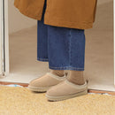 Smile PoP Genuine Suede Women Slippers Fashion Women Fuzzy House Slippers Water Resistant Fur Women's Slippers Soft Women Shoes