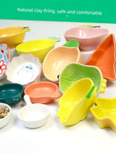 Little Hamster Food Basin Ceramic Rice Bowl Flower and Mouse Djungarian Hamster Special Daily Necessities Cage Toy Set Food Bowl