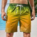 Vacation Couple Beach Pants Men's Trendy Gradient Printed Beach Swimming Shorts Quick Drying Loose Beach Swimming Shorts