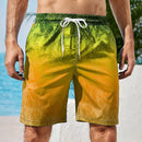 Vacation Couple Beach Pants Men's Trendy Gradient Printed Beach Swimming Shorts Quick Drying Loose Beach Swimming Shorts