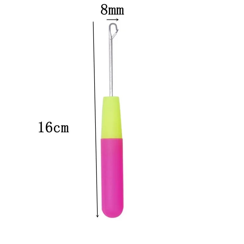 1pc Wood Plastic Crochet Braid Needle Feather Hair Extension Tools Wig Hook Needle Threader Knitting Hair Crochet Needles 7type