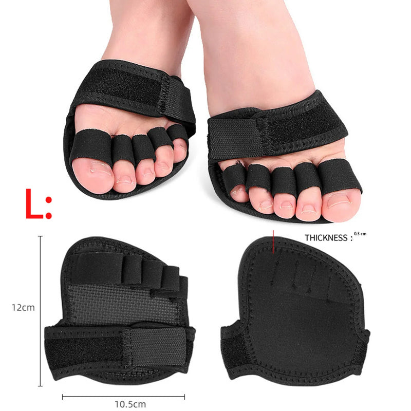 1 Pair Adjustable 5 Finger Half Palm Forefoot Cushion Thumb Toe Eversion Overlapping Hammer Shaped Toe Splitter Foot Care Tools