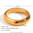 MamacitaSlay Minimalist 5mm Width Gold Plated Waterproof New In Rings Trendy Woman Jewelry 2023 Daily Fashion Jewelry