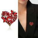 Fashion Exquisite Crystal Butterfly Love Heart Brooches For Women Rhinestone Flower Brooch Pins Couples Valentine's Day Gifts