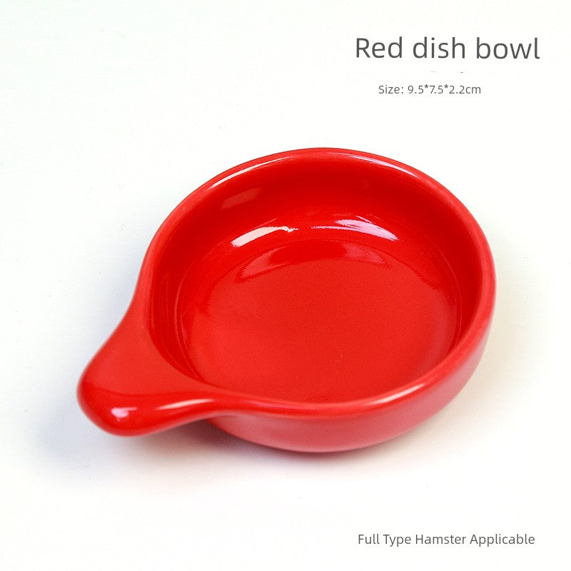 Little Hamster Food Basin Ceramic Rice Bowl Flower and Mouse Djungarian Hamster Special Daily Necessities Cage Toy Set Food Bowl