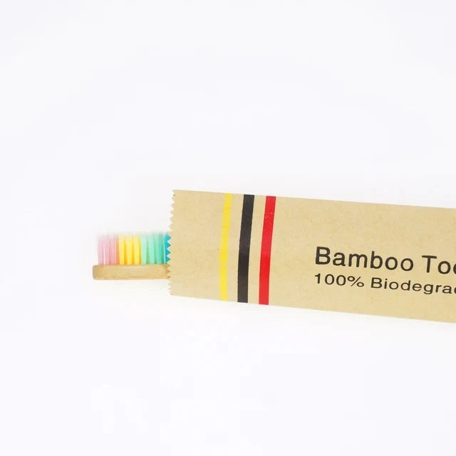 10Pcs Children Bamboo Toothbrushes Soft Bristles Child Toothbrush Eco Friendly Biodegradable Wooden Handle Teeth Whitening Brush