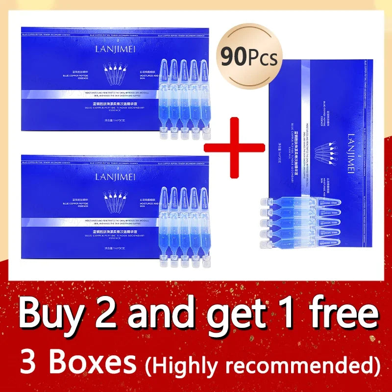 سيروم ببتيد النحاس الأزرق المضاد للتجاعيد، نيكوتيناميد، تبييض البشرة، جوهر التفتيح، الكولاجين، حمض الهيالورونيك، ترطيب البشرة