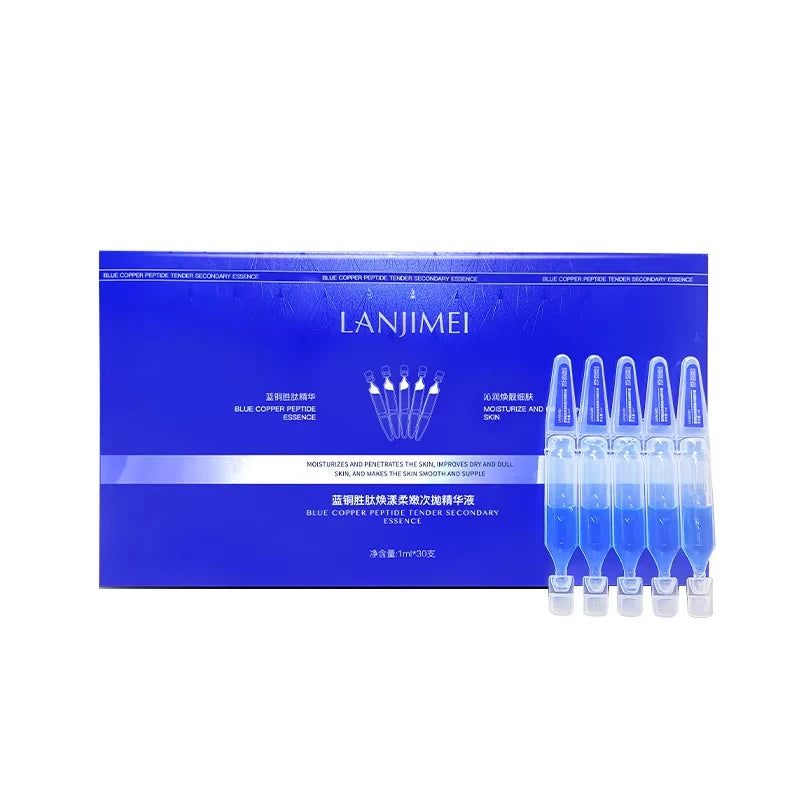 سيروم ببتيد النحاس الأزرق المضاد للتجاعيد، نيكوتيناميد، تبييض البشرة، جوهر التفتيح، الكولاجين، حمض الهيالورونيك، ترطيب البشرة