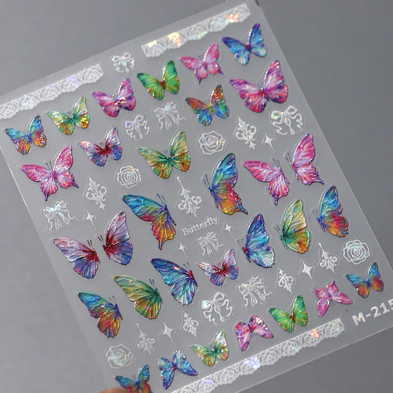 1 pc 5D Embroidery Bee Nail Art Sticker Embossed Butterfly Insect Nail Sticker High Quality Nail Art Design Decoration Sticker