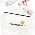 Personalized Makeup Bag Bridesmaid Maid of Honor Holiday Wedding Bachelorette Party Gifts Canvas Monogram Cosmetic Zipper Pouch