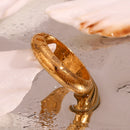 MamacitaSlay Minimalist 5mm Width Gold Plated Waterproof New In Rings Trendy Woman Jewelry 2023 Daily Fashion Jewelry