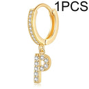 A-Z Letters Initial pendant earrings Hoop Earrings men Golden Color Jewelry Earring Aretes Alphabet name earrings women 1pcs