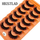 New 7 Pairs 20-25mm 8D fake Lashes Bulk Faux with Custom Wispy Natural Mink Eyelash Wholesales makeup Fluffy False Eyelashes