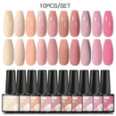 Mtssii 10PCS Reflective Gel Nail Polish Set Fluorescent Glitter Semi Permanent Hybrid Gel Varnish Soak Off UV Lamp For Manicure