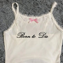 EMO Lace Y2k Tank Top Harajuku Letter Print Rock Goth Retro Crop top Streetwear Punk Sleeveless T-shirt Hiphop Spice Girls Sling