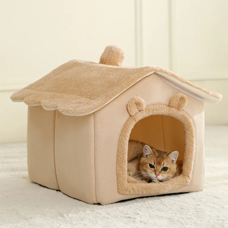 Foldable Pet House Removable Washable Cat House Puppy Cave Sofa Pet Bed House for Extra Small Dogs and Small and Medium Cats