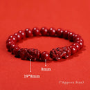 JD Natural Cinnabar Real Bead Bracelets Women Men Change Lucky Wealth Protection Hand String Pixiu Carved Vintage Bangles Gift